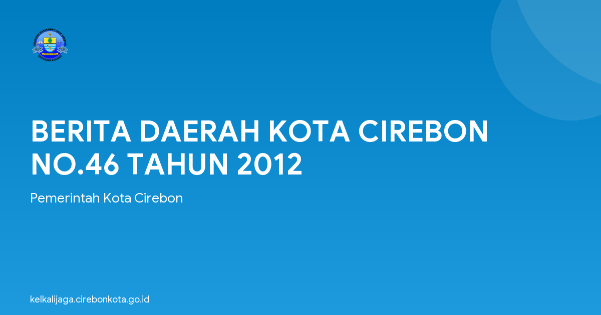 BERITA DAERAH KOTA CIREBON NO.46 TAHUN 2012