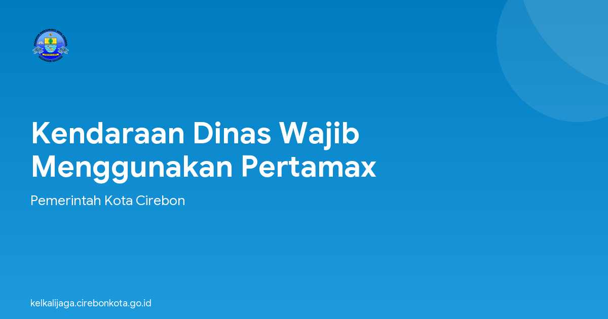 Kendaraan Dinas Wajib Menggunakan Pertamax