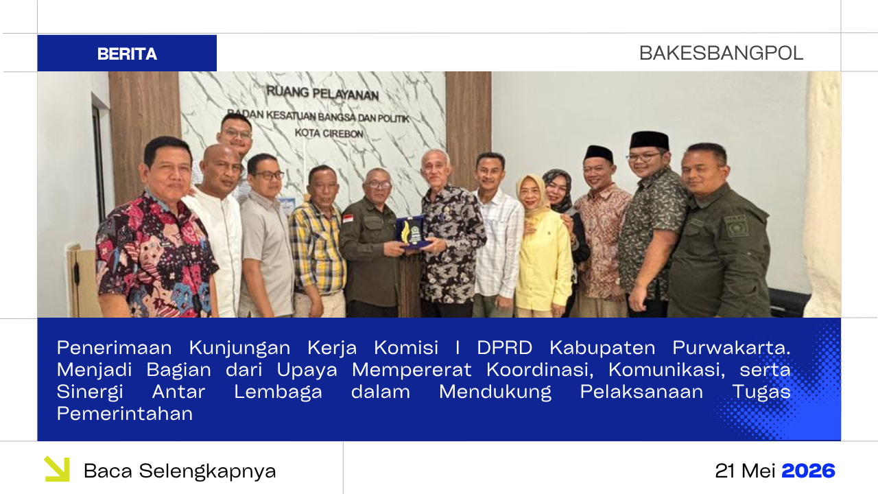Penerimaan Kunjungan Kerja Komisi I DPRD Kabupaten Purwakarta. Menjadi Bagian dari Upaya Mempererat Koordinasi, Komunikasi, serta Sinergi Antar Lembaga dalam Mendukung Pelaksanaan Tugas Pemerintahan